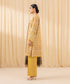 Women's Unstitched Embroidered Cotton Viscose Yellow 3 Piece Suit